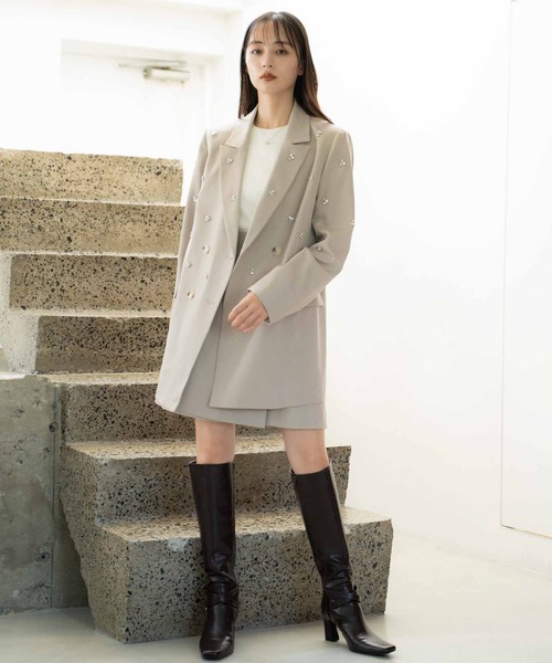 NOELA(ノエラ)の「ラップミニスカート(スカート・レディース・グレー/ベージュ・S/M)」の13枚目の写真