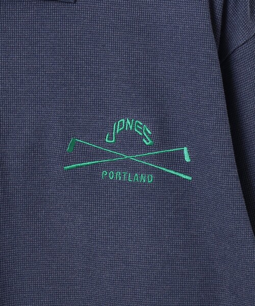 BEAMS GOLF（ビームスゴルフ）の「【別注】JONES / ロングスリーブ ワッフル ポロシャツ（ポロシャツ・メンズ・ブラック/ネイビー・SMALL/MEDIUM/LARGE/X-LARGE）」の4枚目の写真