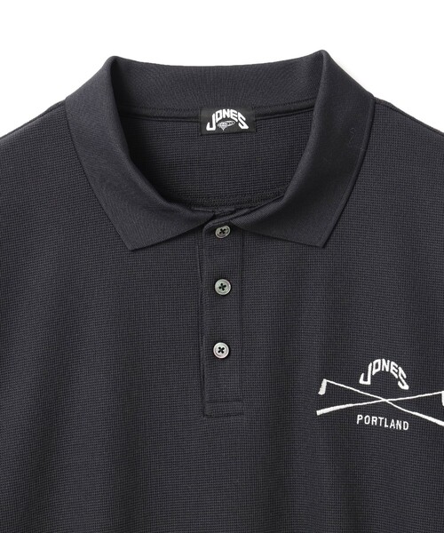 BEAMS GOLF（ビームスゴルフ）の「【別注】JONES / ロングスリーブ ワッフル ポロシャツ（ポロシャツ・メンズ・ブラック/ネイビー・SMALL/MEDIUM/LARGE/X-LARGE）」の9枚目の写真