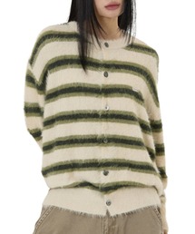 OY（オーワイ）の「『OY/オーワイ』HAIRY STRIPE KNIT CARDIGAN/ヘアリーストライプ ニットカーディガン（カーディガン/ボレロ）」