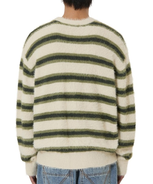OY（オーワイ）の「『OY/オーワイ』HAIRY STRIPE KNIT CARDIGAN/ヘアリーストライプ ニットカーディガン（カーディガン/ボレロ・レディース・ブルー/ブラック/アイボリー/レッド・L/M）」の12枚目の写真