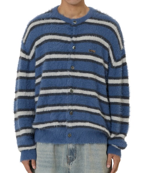 OY（オーワイ）の「『OY/オーワイ』HAIRY STRIPE KNIT CARDIGAN/ヘアリーストライプ ニットカーディガン（カーディガン/ボレロ・レディース・ブルー/ブラック/アイボリー/レッド・L/M）」の16枚目の写真