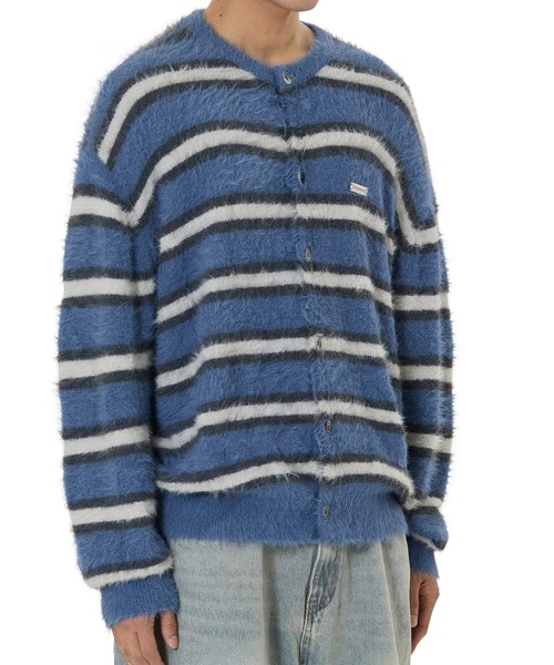 OY（オーワイ）の「『OY/オーワイ』HAIRY STRIPE KNIT CARDIGAN/ヘアリーストライプ ニットカーディガン（カーディガン/ボレロ・レディース・ブルー/ブラック/アイボリー/レッド・L/M）」の17枚目の写真