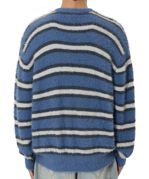 OY（オーワイ）の「『OY/オーワイ』HAIRY STRIPE KNIT CARDIGAN/ヘアリーストライプ ニットカーディガン（カーディガン/ボレロ・レディース・ブルー/ブラック/アイボリー/レッド・L/M）」の18枚目の写真