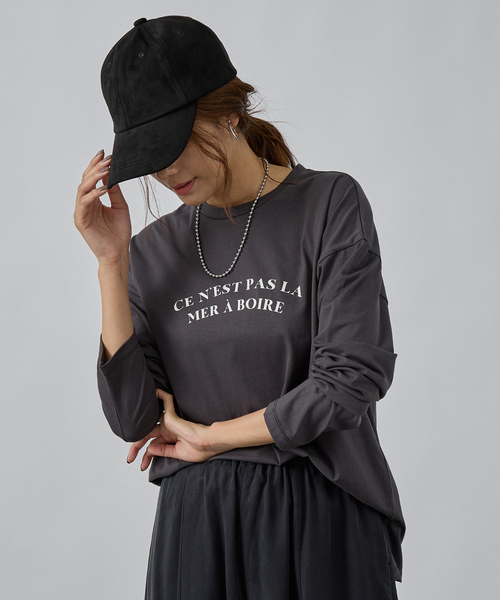 abahouse mavie(アバハウスマヴィ)の「ロゴロンT(Tシャツ/カットソー・レディース・チャコールグレー/ブラウン/ホワイト系その他・フリー)」の17枚目の写真