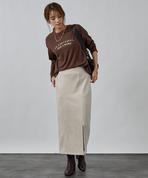 abahouse mavie(アバハウスマヴィ)の「ロゴロンT(Tシャツ/カットソー・レディース・チャコールグレー/ブラウン/ホワイト系その他・フリー)」の21枚目の写真