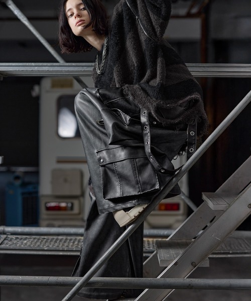 ギミック　レザーパンツ　レイヤード重ね履き用 punk グランジオピウム ギミック レザーパンツ レイヤード重ね履き用 punk グランジオピウム