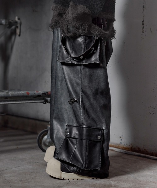 14th Addiction レザー 装飾 zip クロップド カーゴパンツ Popteen8月号掲載💕さくらちゃん着用🌸】『ZIP×チェーン