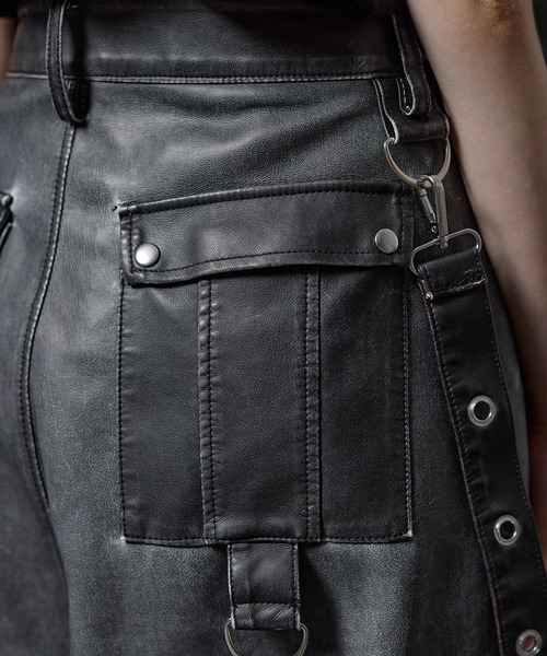 新品 LILL(ERAR)PU合皮サスペンダースーパーワイドハイギミック カーゴ ERAR】PU合皮サスペンダースーパーワイドハイギミックメタルパーツ