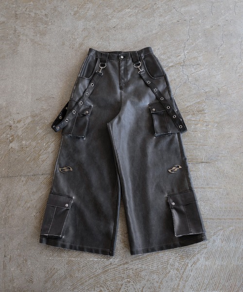emic etic 革サスペンダーバギーパンツ emic etic 革サスペンダーバギーパンツ emic : etic {エミック
