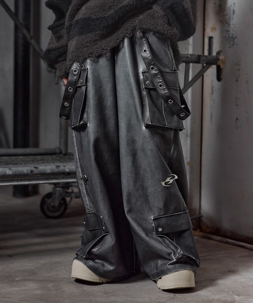 ERAR】PU合皮サスペンダースーパーワイドハイギミックメタル