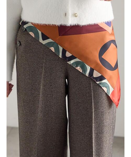 Te chichi（テチチ）の「幾何柄スカーフ（ネックレス・レディース・オレンジ/ホワイト・F）」の3枚目の写真