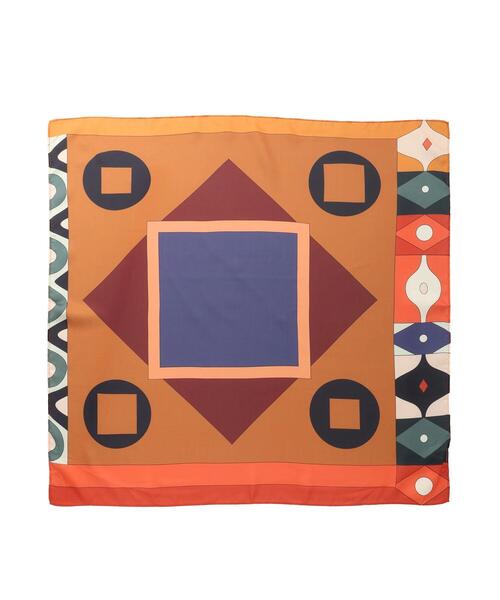 Te chichi（テチチ）の「幾何柄スカーフ（ネックレス・レディース・オレンジ/ホワイト・F）」の4枚目の写真