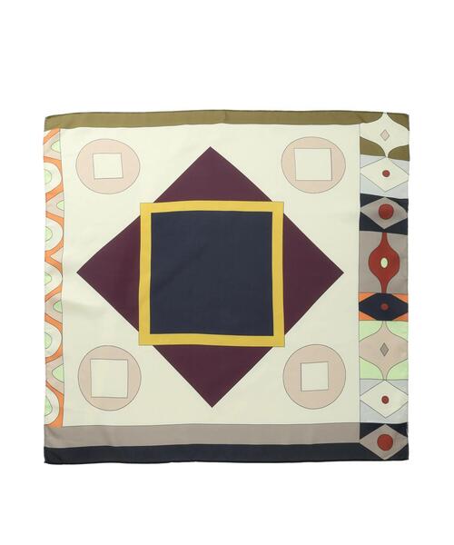 Te chichi（テチチ）の「幾何柄スカーフ（ネックレス・レディース・オレンジ/ホワイト・F）」の5枚目の写真