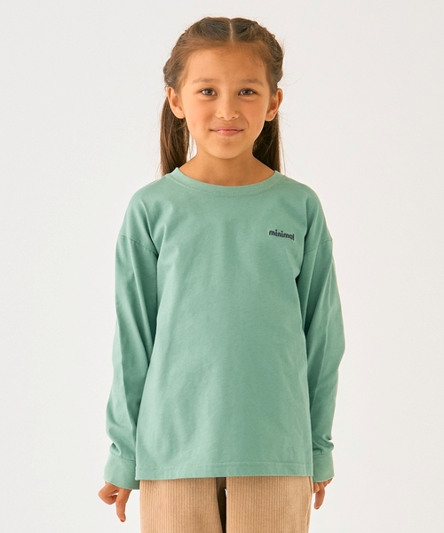 minimal（ミニマル）の「ワンポイント天竺ロングＴシャツ（Tシャツ/カットソー・キッズ・オフホワイト/レッド/オレンジ/カーキ/ブルー/ブラック・110cm/120cm/130cm/140cm/90cm/100cm）」の3枚目の写真