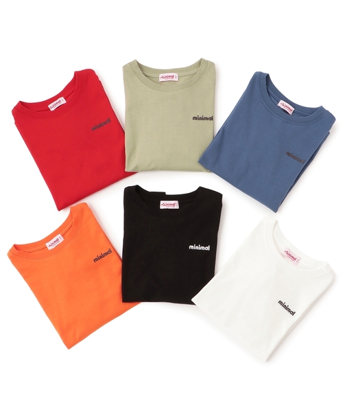 minimal（ミニマル）の「ワンポイント天竺ロングＴシャツ（Tシャツ/カットソー・キッズ・オフホワイト/レッド/オレンジ/カーキ/ブルー/ブラック・110cm/120cm/130cm/140cm/90cm/100cm）」の14枚目の写真