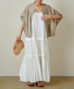 ☆*☆様 最終価格 LOUNGEDRESS サテンティアードキャミワンピース 黒 セール】【3サイズ展開】サテンティアードキャミワンピース