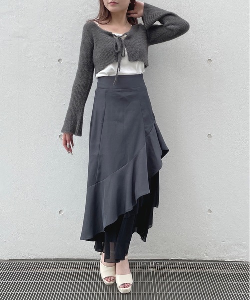 one way（ワンウェイ）の「フリルレイヤードスカート（スカート・レディース・ブラック/ブラック系その他/グレー・FREE）」の12枚目の写真