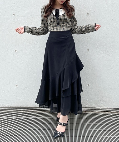 one way（ワンウェイ）の「フリルレイヤードスカート（スカート・レディース・ブラック/ブラック系その他/グレー・FREE）」の14枚目の写真