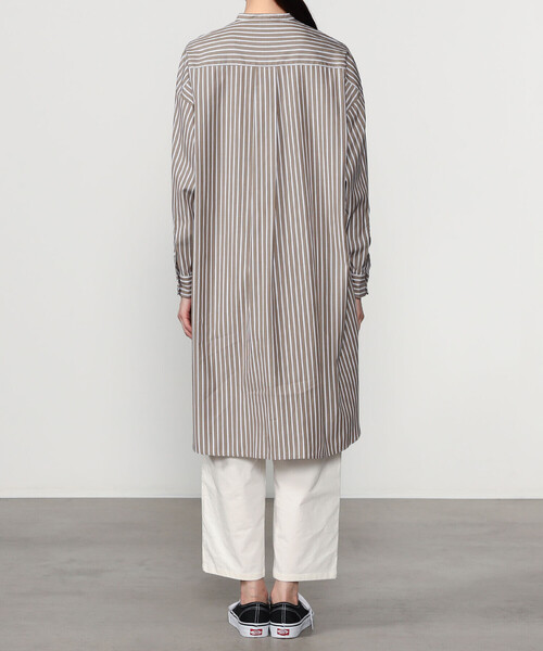 GYMPHLEX（ジムフレックス）の「Gymphlex | コットン バンドカラーシャツワンピース MULTI STRIPE WOMEN（ワンピース・レディース・ブラウン系その他・12）」の6枚目の写真