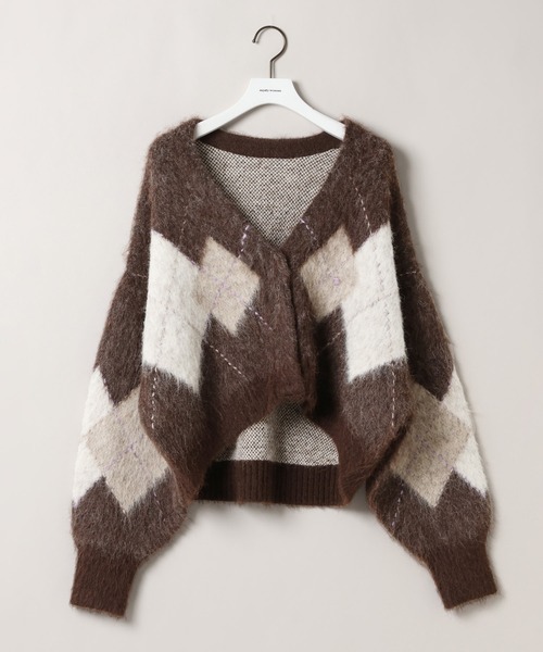 mysty woman（ミスティウーマン）の「アーガイルニットカーディガン 572855（カーディガン/ボレロ・レディース・グレー/ブルー/ブラウン・FREE）」の7枚目の写真