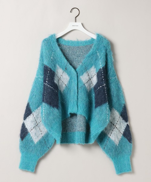 mysty woman（ミスティウーマン）の「アーガイルニットカーディガン 572855（カーディガン/ボレロ・レディース・グレー/ブルー/ブラウン・FREE）」の8枚目の写真