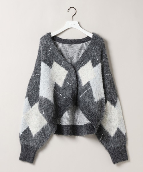 mysty woman（ミスティウーマン）の「アーガイルニットカーディガン 572855（カーディガン/ボレロ・レディース・グレー/ブルー/ブラウン・FREE）」の9枚目の写真