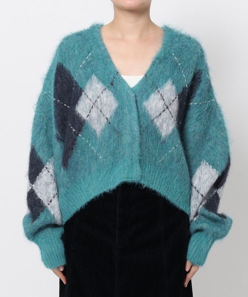 mysty woman（ミスティウーマン）の「アーガイルニットカーディガン 572855（カーディガン/ボレロ・レディース・グレー/ブルー/ブラウン・FREE）」の10枚目の写真