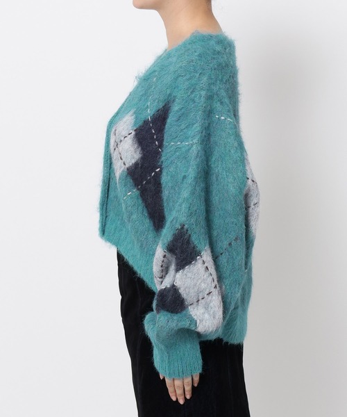 mysty woman（ミスティウーマン）の「アーガイルニットカーディガン 572855（カーディガン/ボレロ・レディース・グレー/ブルー/ブラウン・FREE）」の11枚目の写真