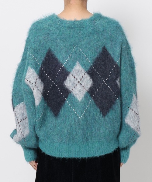 mysty woman（ミスティウーマン）の「アーガイルニットカーディガン 572855（カーディガン/ボレロ・レディース・グレー/ブルー/ブラウン・FREE）」の12枚目の写真