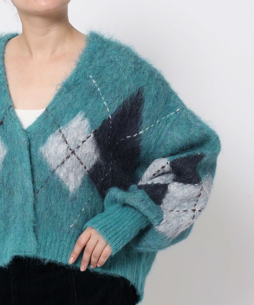 mysty woman（ミスティウーマン）の「アーガイルニットカーディガン 572855（カーディガン/ボレロ・レディース・グレー/ブルー/ブラウン・FREE）」の16枚目の写真