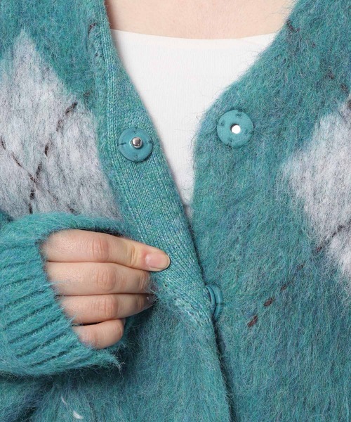 mysty woman（ミスティウーマン）の「アーガイルニットカーディガン 572855（カーディガン/ボレロ・レディース・グレー/ブルー/ブラウン・FREE）」の18枚目の写真