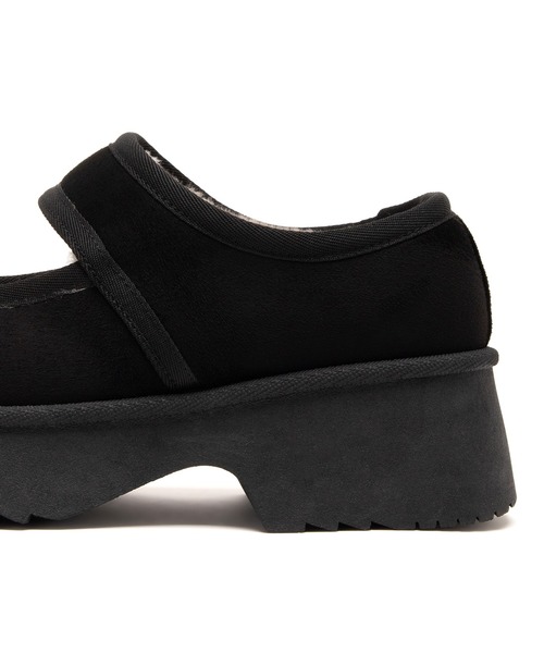 JELLY BEANS（ジェリービーンズ）の「厚底ムートンストラップシューズ(210-56381)JELLY BEANS(ジェリービーンズ)（パンプス・レディース・ブラック/キャメル・S/M/L/LL）」の6枚目の写真