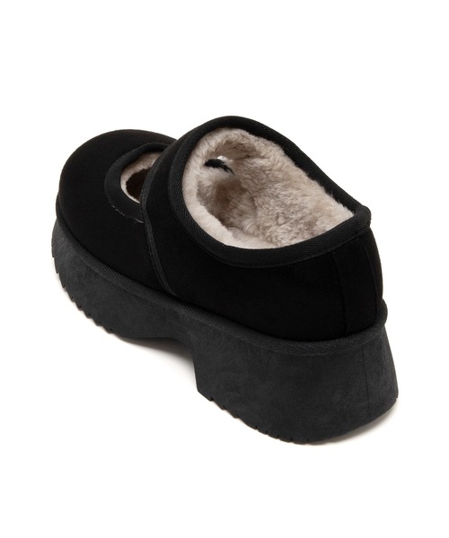 JELLY BEANS（ジェリービーンズ）の「厚底ムートンストラップシューズ(210-56381)JELLY BEANS(ジェリービーンズ)（パンプス・レディース・ブラック/キャメル・S/M/L/LL）」の7枚目の写真