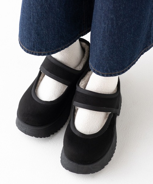 JELLY BEANS（ジェリービーンズ）の「厚底ムートンストラップシューズ(210-56381)JELLY BEANS(ジェリービーンズ)（パンプス・レディース・ブラック/キャメル・S/M/L/LL）」の12枚目の写真