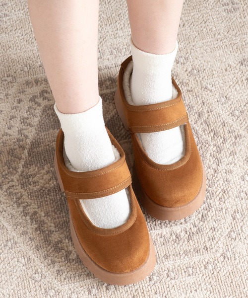 JELLY BEANS（ジェリービーンズ）の「厚底ムートンストラップシューズ(210-56381)JELLY BEANS(ジェリービーンズ)（パンプス・レディース・ブラック/キャメル・S/M/L/LL）」の15枚目の写真