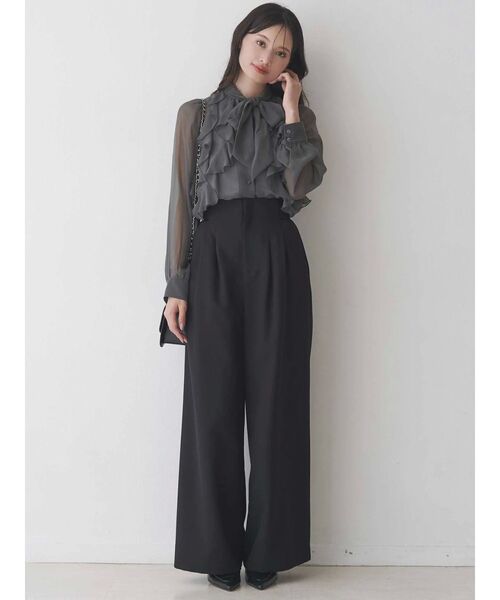 MERCURYDUO（マーキュリーデュオ）の「basicワイドパンツ（その他パンツ・レディース・ベージュ/グレー/ブラック・SMALL/MEDIUM）」の21枚目の写真