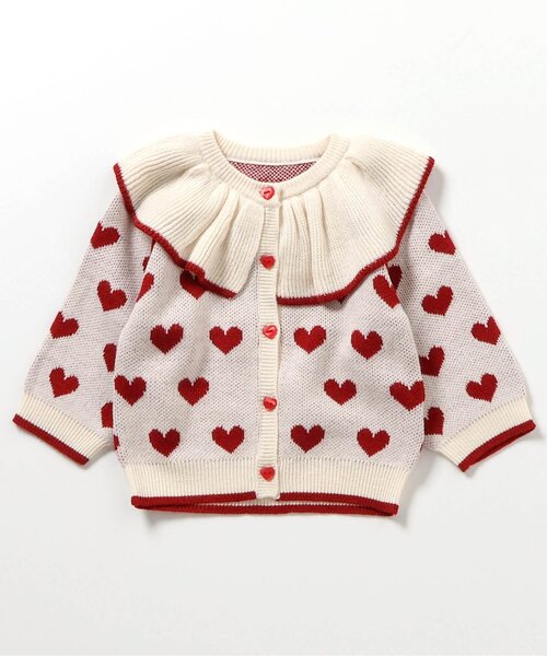 apres les cours（アプレレクール）の「【リンク】ハート・フラワー衿フリルニットセットアップ（その他ベビーウェア・キッズ・ラベンダー/アイボリー・70/80）」の16枚目の写真