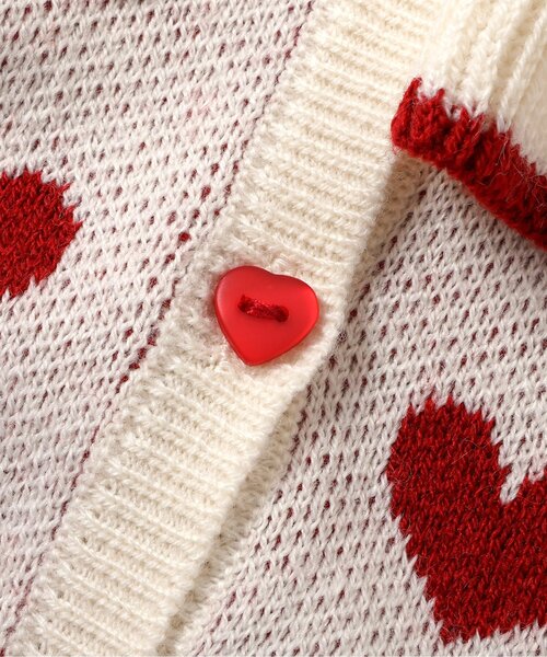apres les cours（アプレレクール）の「【リンク】ハート・フラワー衿フリルニットセットアップ（その他ベビーウェア・キッズ・ラベンダー/アイボリー・70/80）」の7枚目の写真