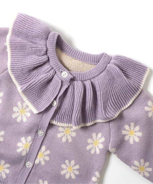apres les cours（アプレレクール）の「【リンク】ハート・フラワー衿フリルニットセットアップ（その他ベビーウェア・キッズ・ラベンダー/アイボリー・70/80）」の6枚目の写真
