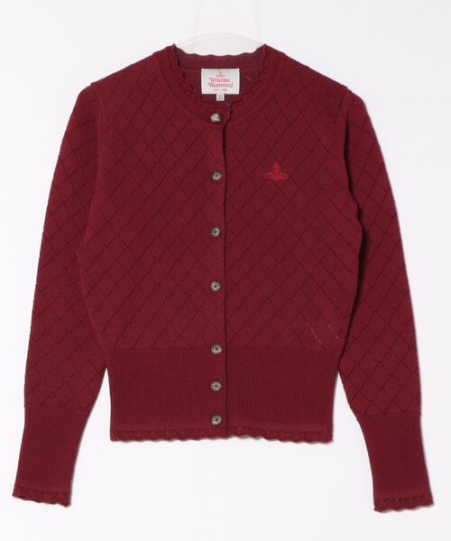 Vivienne Westwood(ヴィヴィアンウエストウッド)の「ダイヤパターンステッチクルーネックカーディガン(カーディガン/ボレロ・レディース・ブラック/ベージュ/レッド・38/40/36)」の3枚目の写真