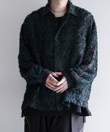 ルーズシルエットフリンジシアーロングスリーブシャツ