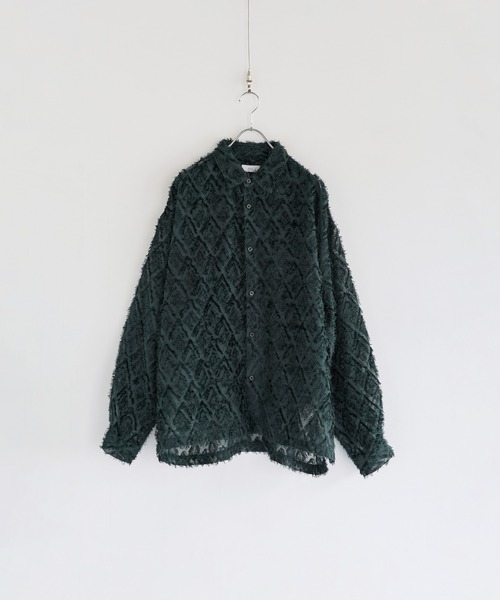 LILL(リル)の「ルーズシルエットフリンジシアーロングスリーブシャツ(シャツ/ブラウス・メンズ・ダークグリーン/ブラック/ブルーグレー/ワイン/ネイビー/ホワイト・S/M/L/XL)」の12枚目の写真