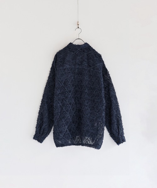 LILL(リル)の「ルーズシルエットフリンジシアーロングスリーブシャツ(シャツ/ブラウス・メンズ・ダークグリーン/ブラック/ブルーグレー/ワイン/ネイビー/ホワイト・S/M/L/XL)」の15枚目の写真