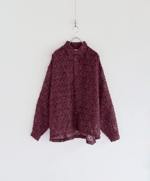 LILL(リル)の「ルーズシルエットフリンジシアーロングスリーブシャツ(シャツ/ブラウス・メンズ・ダークグリーン/ブラック/ブルーグレー/ワイン/ネイビー/ホワイト・S/M/L/XL)」の16枚目の写真