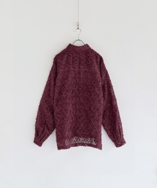 LILL(リル)の「ルーズシルエットフリンジシアーロングスリーブシャツ(シャツ/ブラウス・メンズ・ダークグリーン/ブラック/ブルーグレー/ワイン/ネイビー/ホワイト・S/M/L/XL)」の17枚目の写真