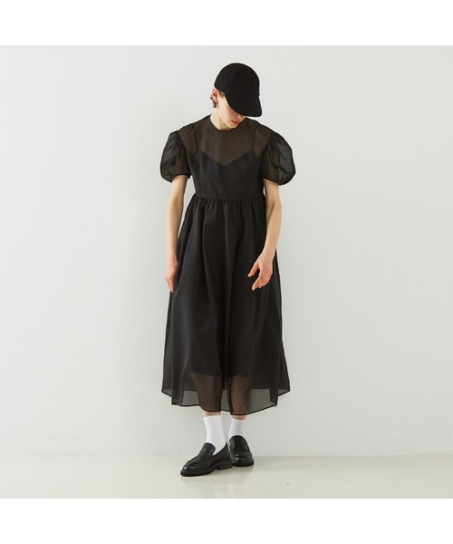 DESIGNWORKS（デザインワークス）の「【BEAUVET/ボーヴェット 】オーガンジードレス（ワンピース・レディース・オレンジ/ブラック・1）」の11枚目の写真