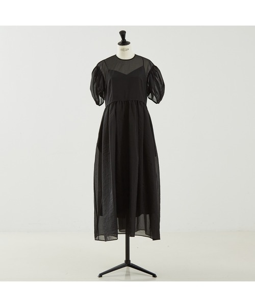 DESIGNWORKS（デザインワークス）の「【BEAUVET/ボーヴェット 】オーガンジードレス（ワンピース・レディース・オレンジ/ブラック・1）」の12枚目の写真