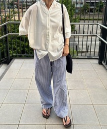 nissen | 【とろみ素材】バックシャーリングスキッパーシャツ（防シワ・吸汗速乾）＜大きいサイズ有＞(シャツ/ブラウス)