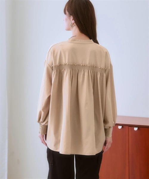 nissen(ニッセン)の「【とろみ素材】バックシャーリングスキッパーシャツ(防シワ・吸汗速乾)<大きいサイズ有>(シャツ/ブラウス・レディース・アイボリー/ブラック/グリーン/ベージュ・S/M/L/LL)」の12枚目の写真